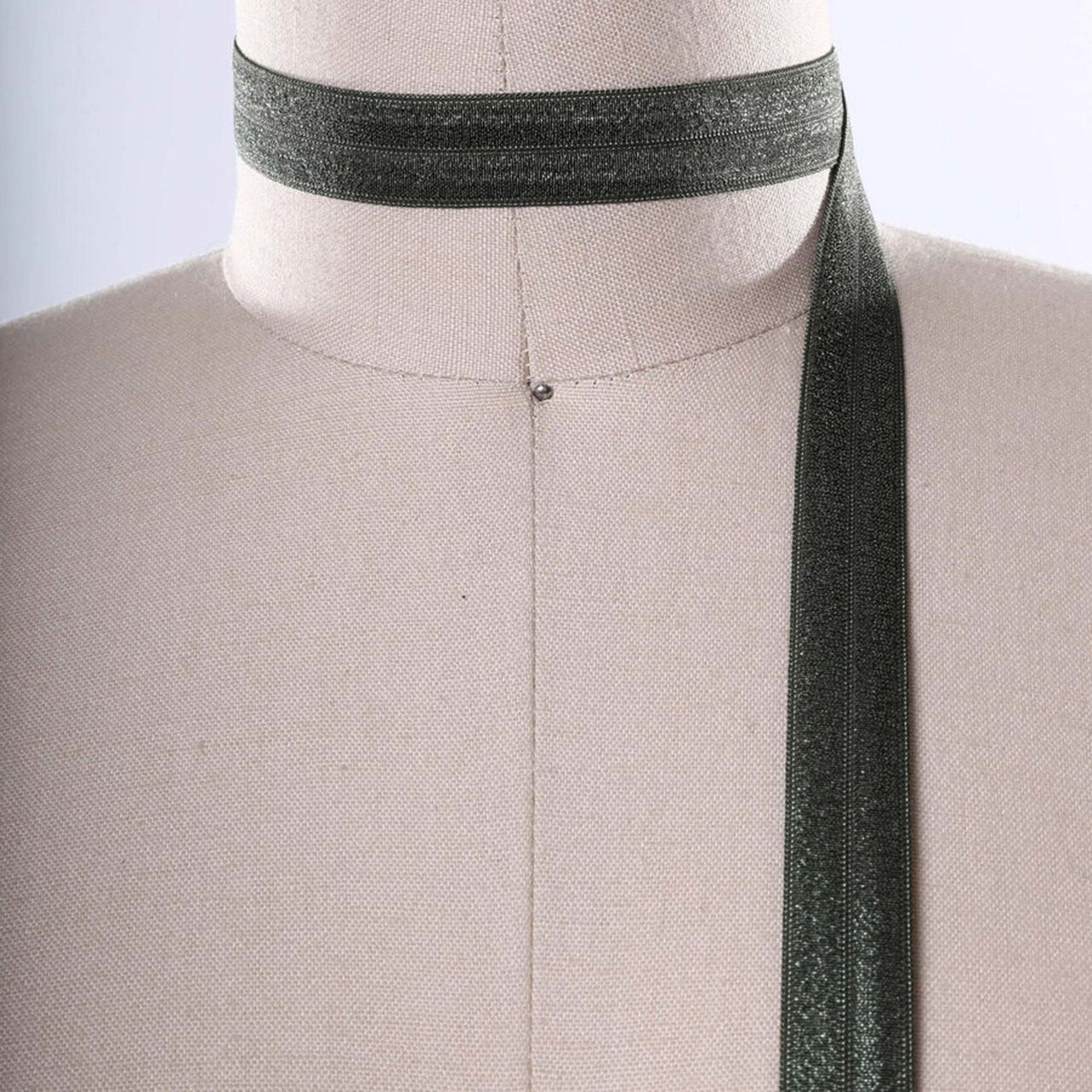 3 Yards Dark Army Green Fold Over Elastic Face Mask Trim 5/8"